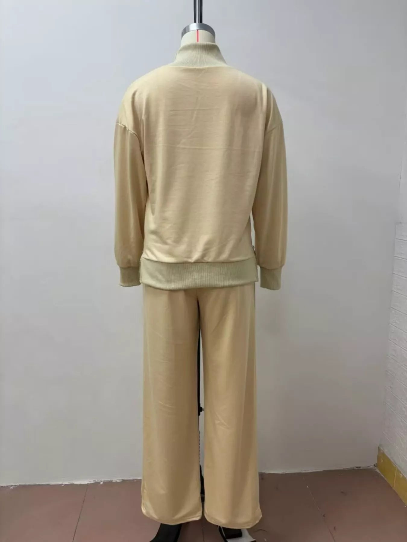 Turtleneck Dropped Shoulder Top and Pants Set