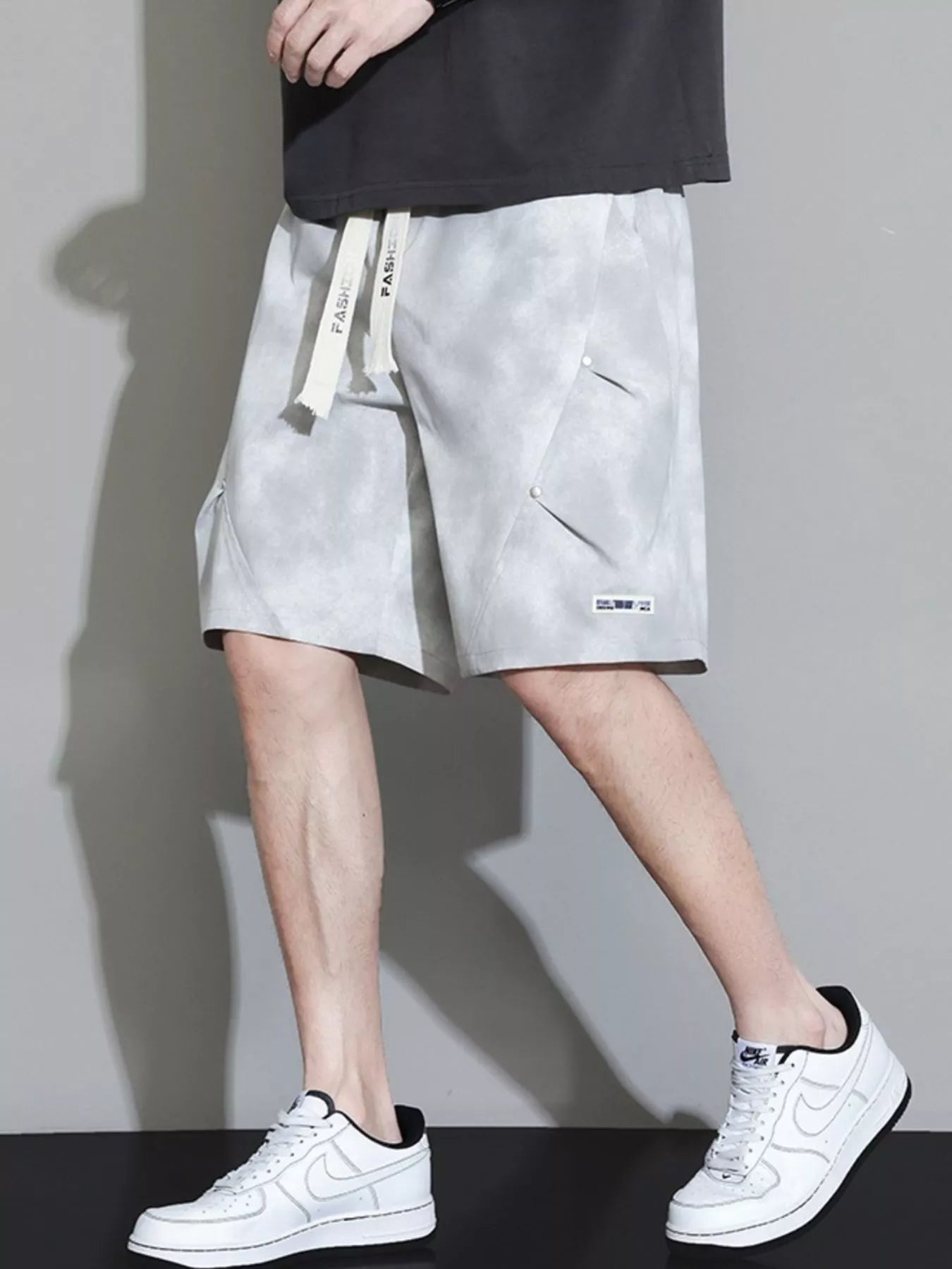 Men's Plus Size Casual Drawstring Cargo Shorts