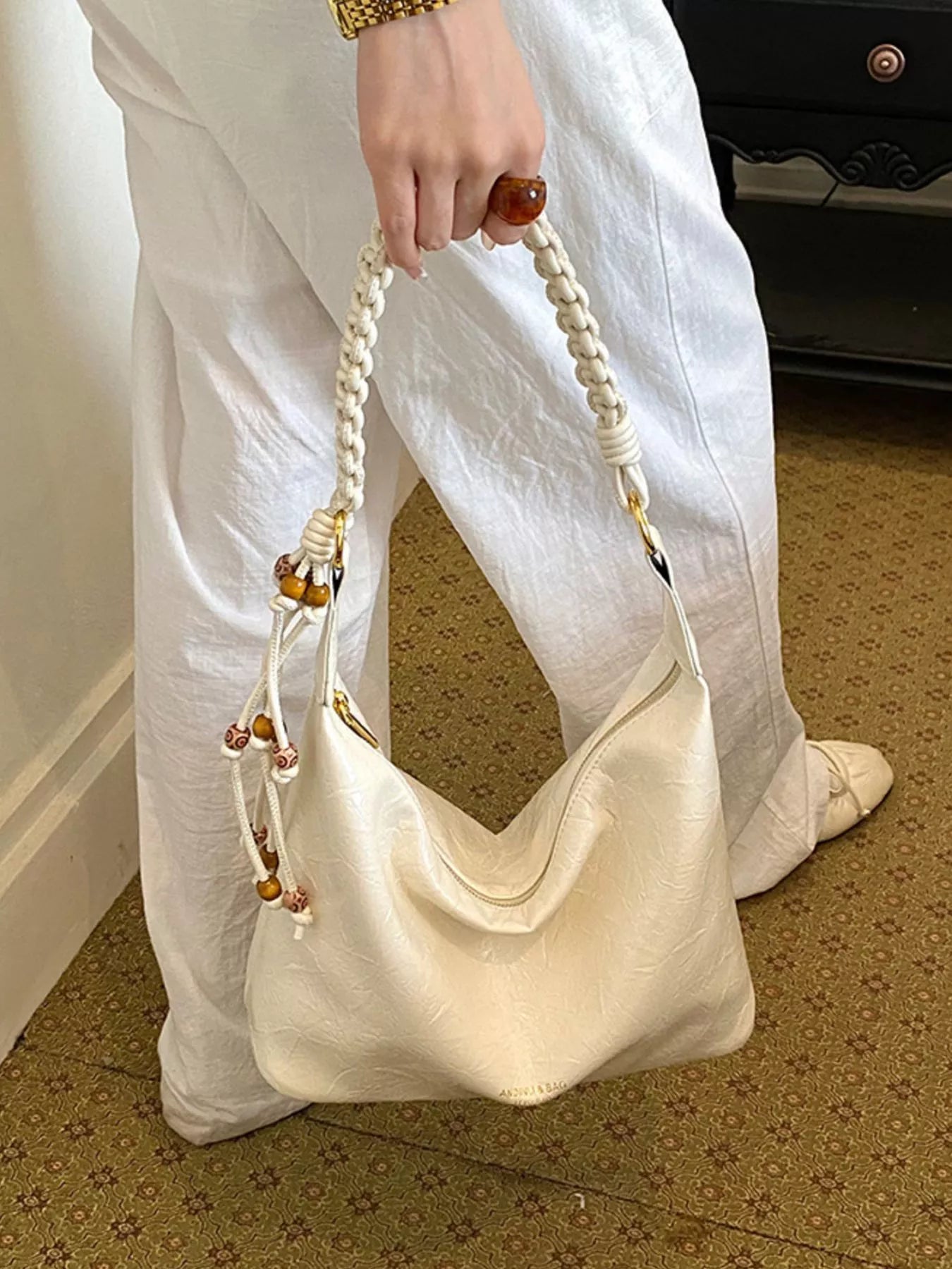 Braided Strap Shoulder Bag