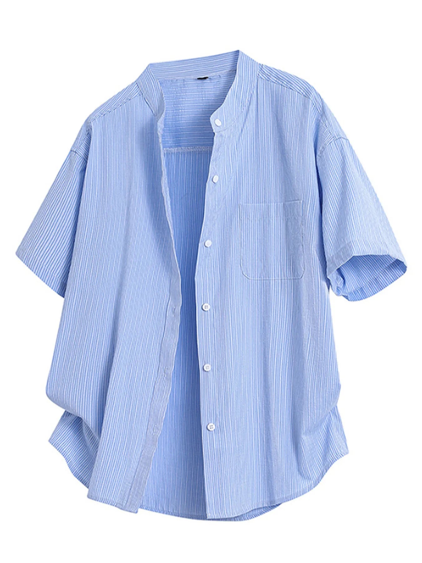 Men's Plus Size Casual Striped Button Up Shirt