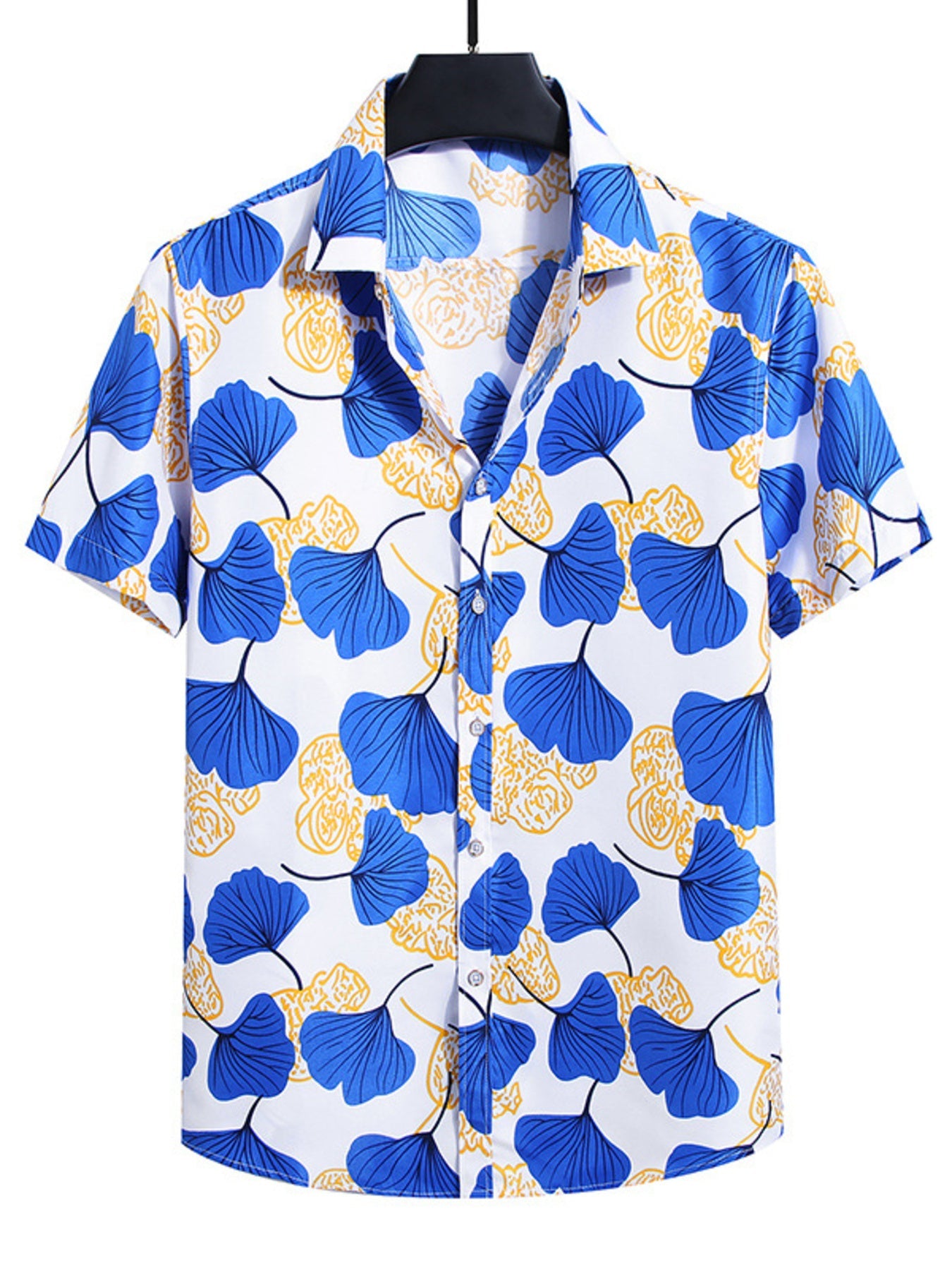 Men's Plus Size Nautical Print Short Sleeve Casual Shirt