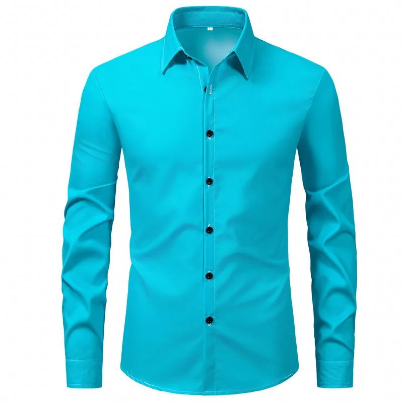 Men's Plus Size Button Up Long Sleeve Shirt