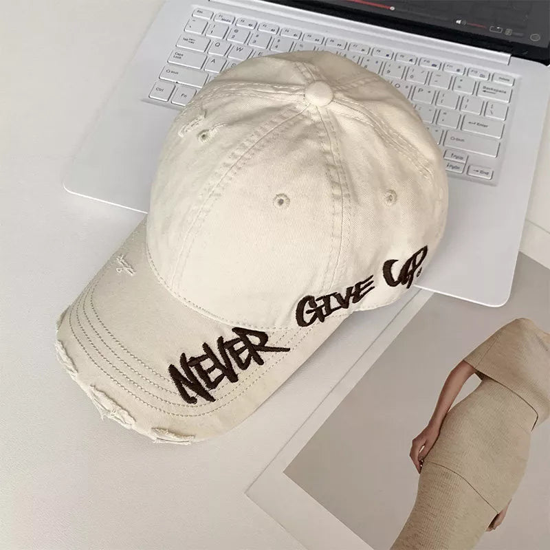 Distressed Embroidered Baseball Cap
