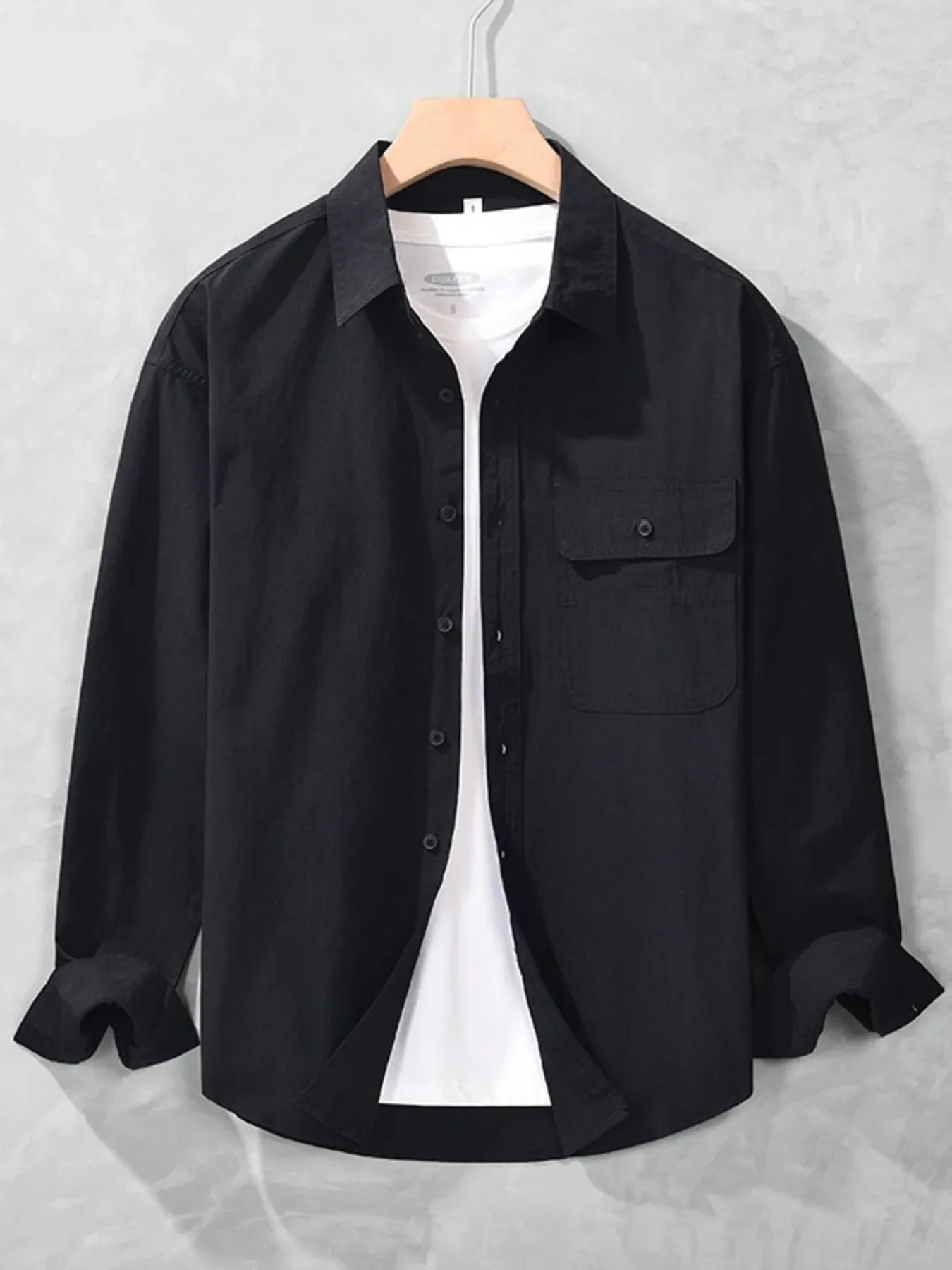 Men's Plus Size Button Up Long Sleeve Shirt