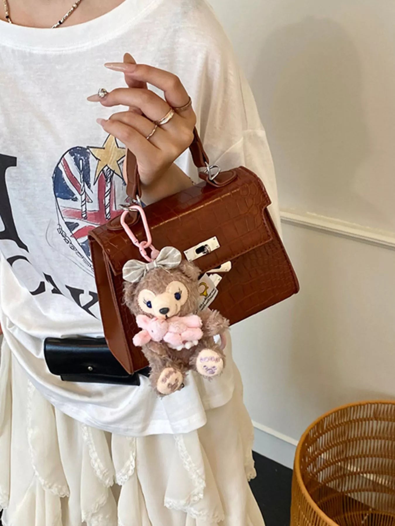 Crocodile-Embossed Handbag