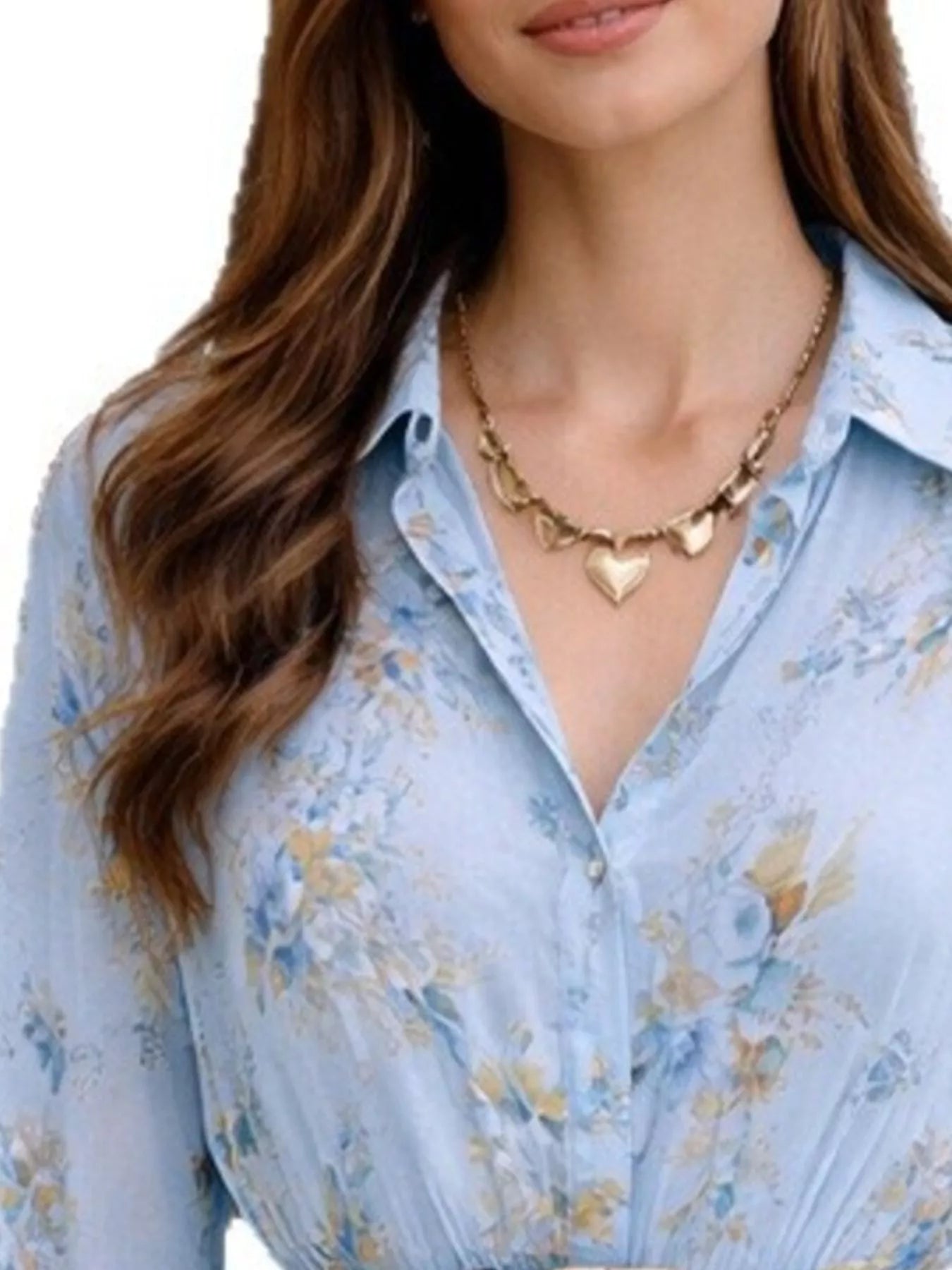 Full Size Floral Print Long Sleeve Shirt Dress Plus Size
