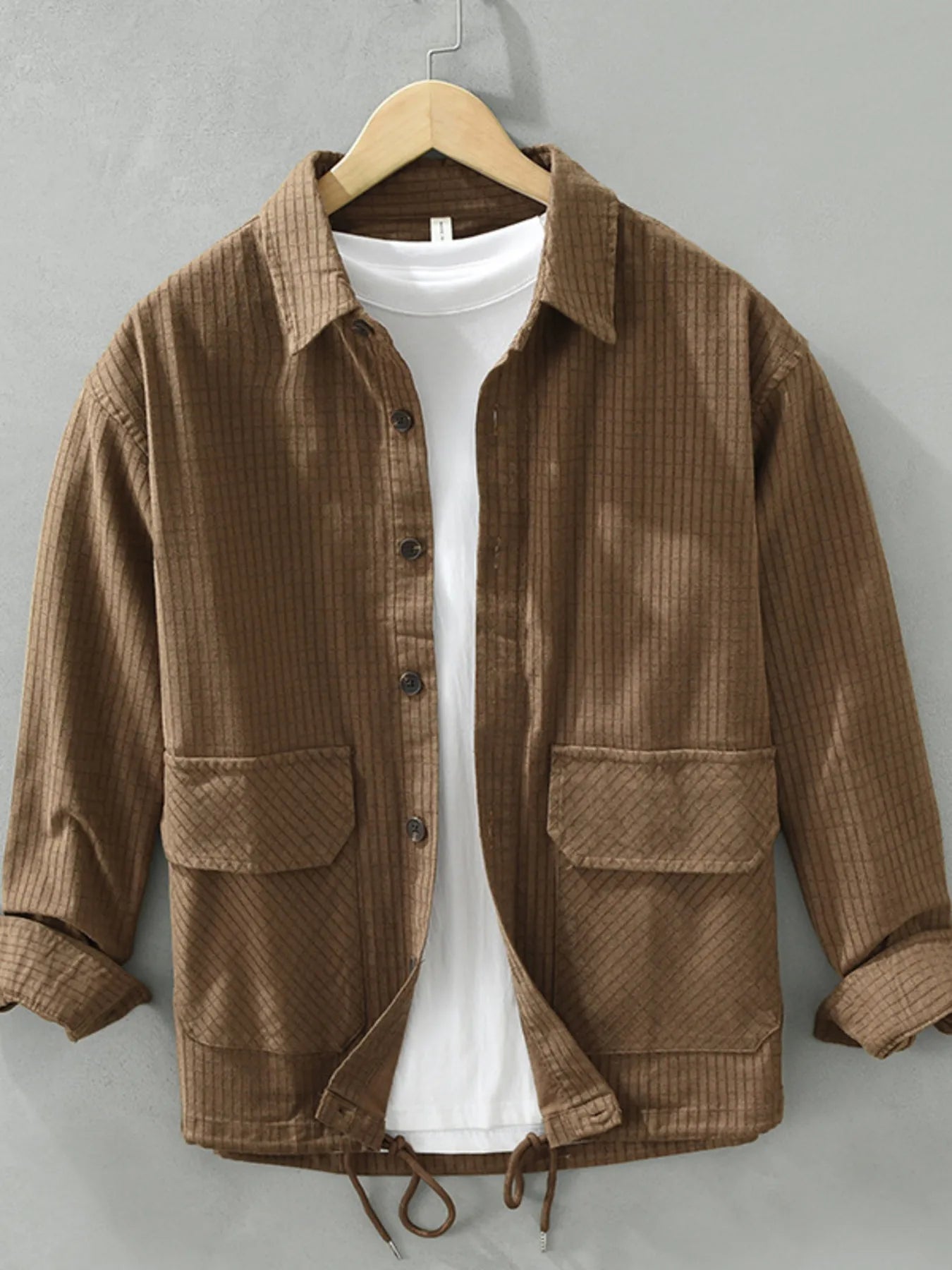 Men's Plus Size Button Up Long Sleeve Shirt