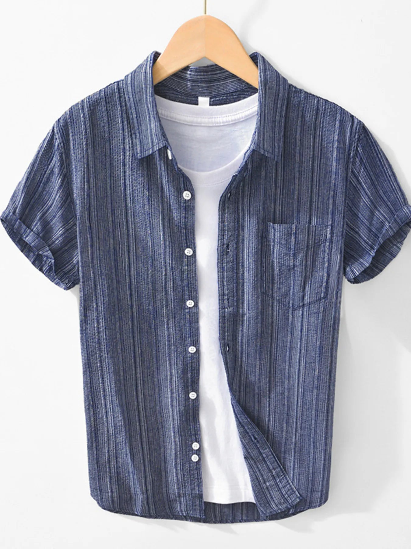Men's Plus Size Button Up Short Sleeve Shirt