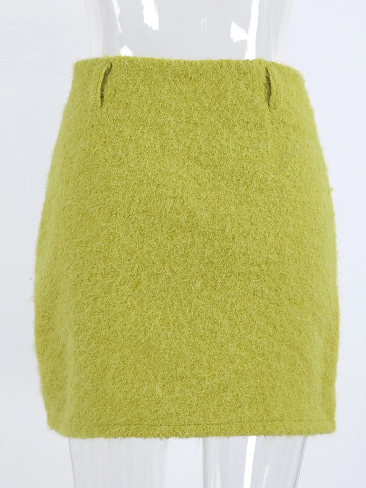 Textured Mini Skirt with Front Slit