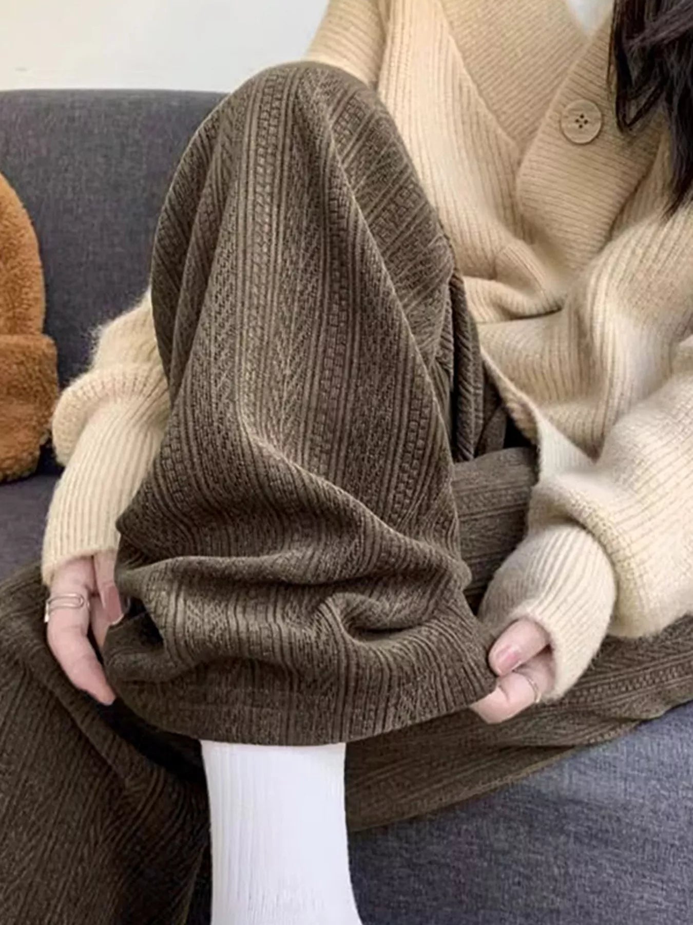 Corduroy Wide-Leg Pants
