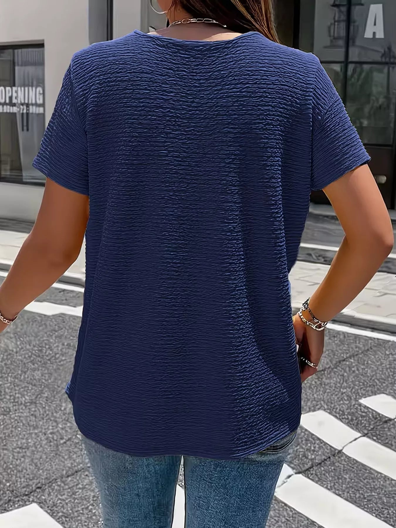 Textured Short Sleeve Top