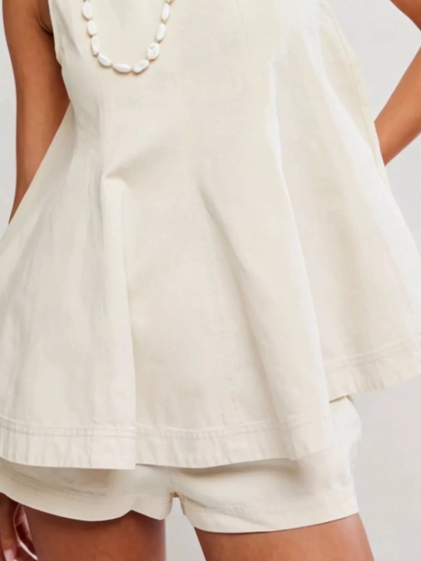 Sleeveless Top and Shorts Denim Set