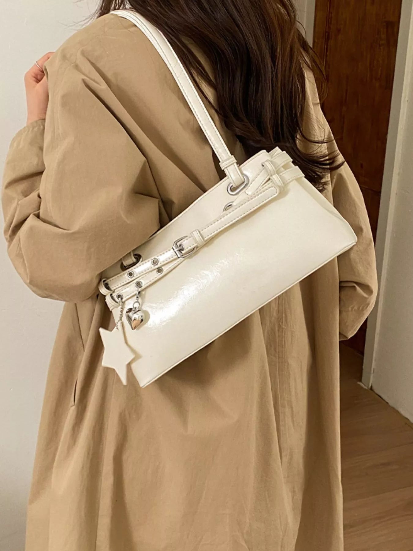 Buckle Decor Shoulder Bag
