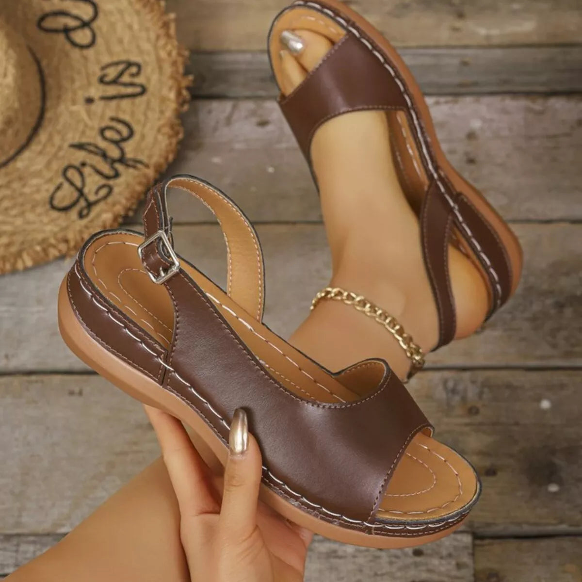 Open Toe Wedge Sandals