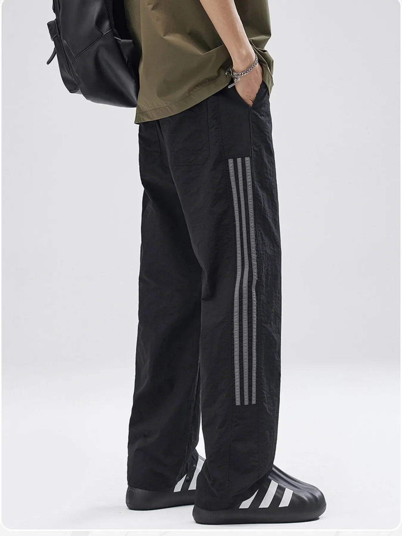 Men's Full Size Striped Wide Leg Pants Plus Size