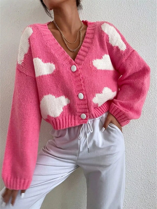 Cloud Button Up Knit Cardigan
