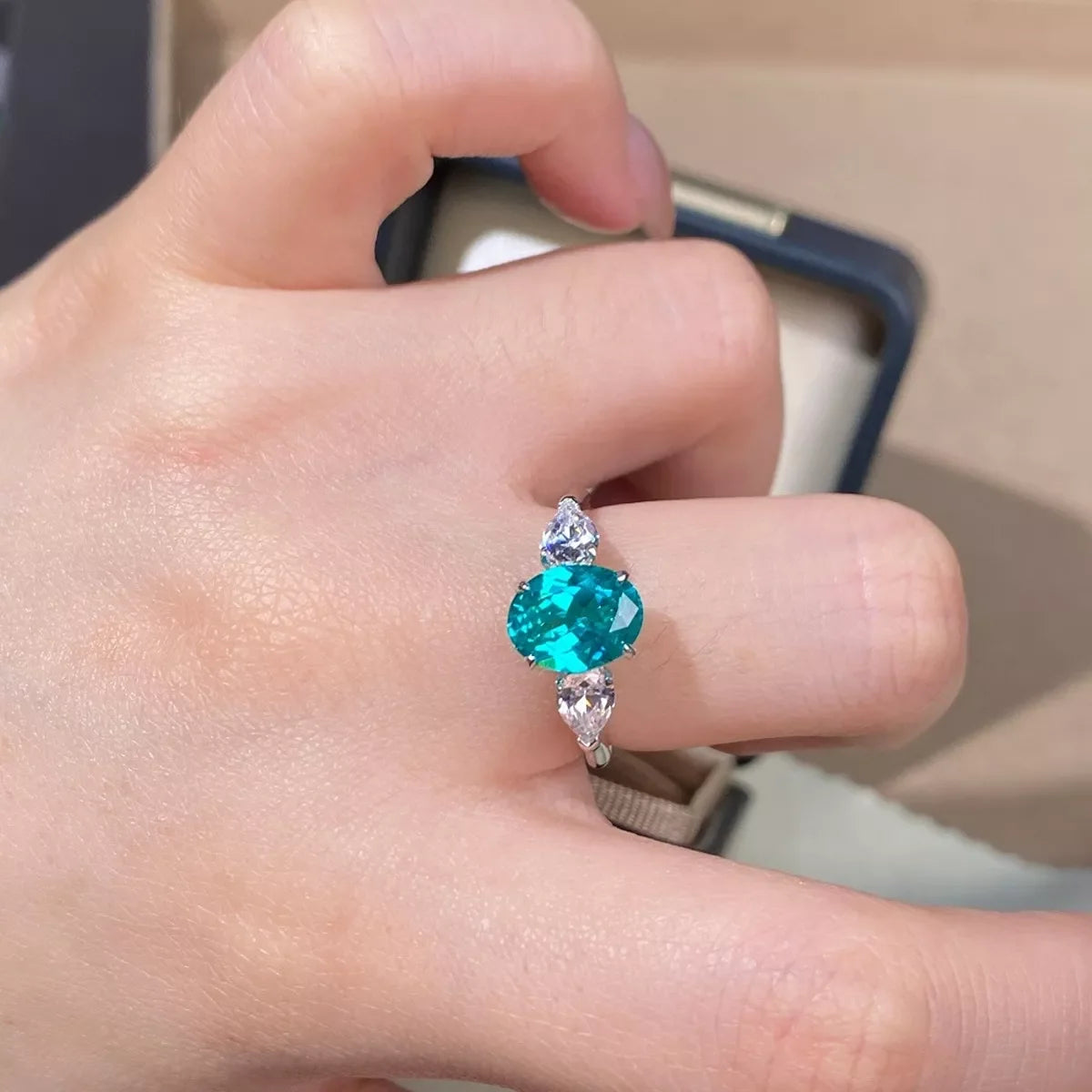 Topaz 925 Sterling Silver Oval Ring