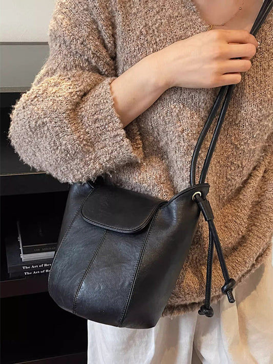 Knot Strap Bucket Crossbody Bag