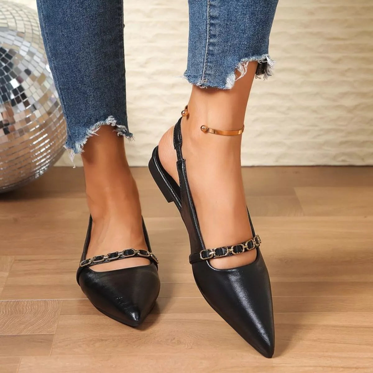 Point Toe Slingback Sandals
