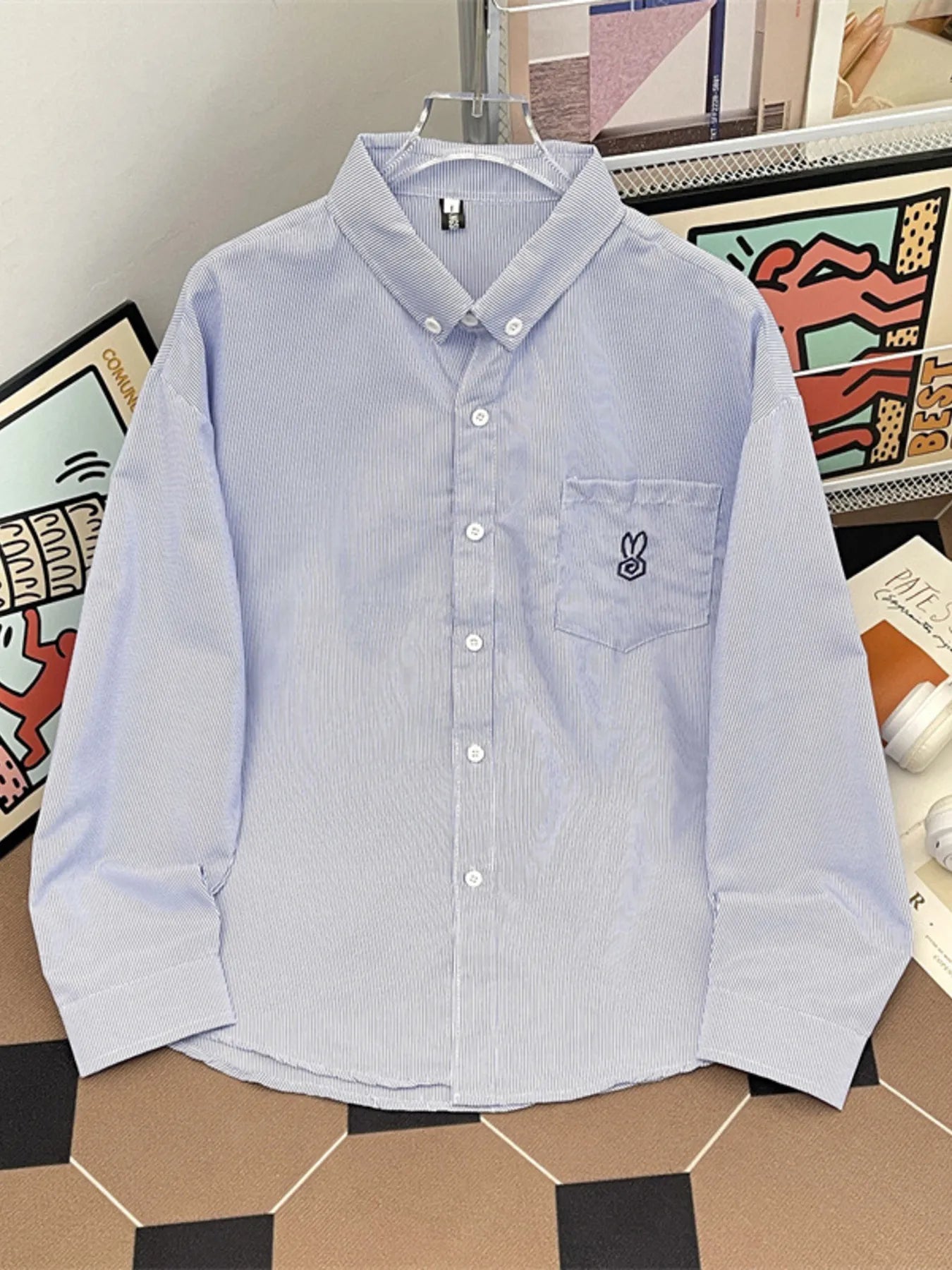 Men's Plus Size Button Up Long Sleeve Shirt