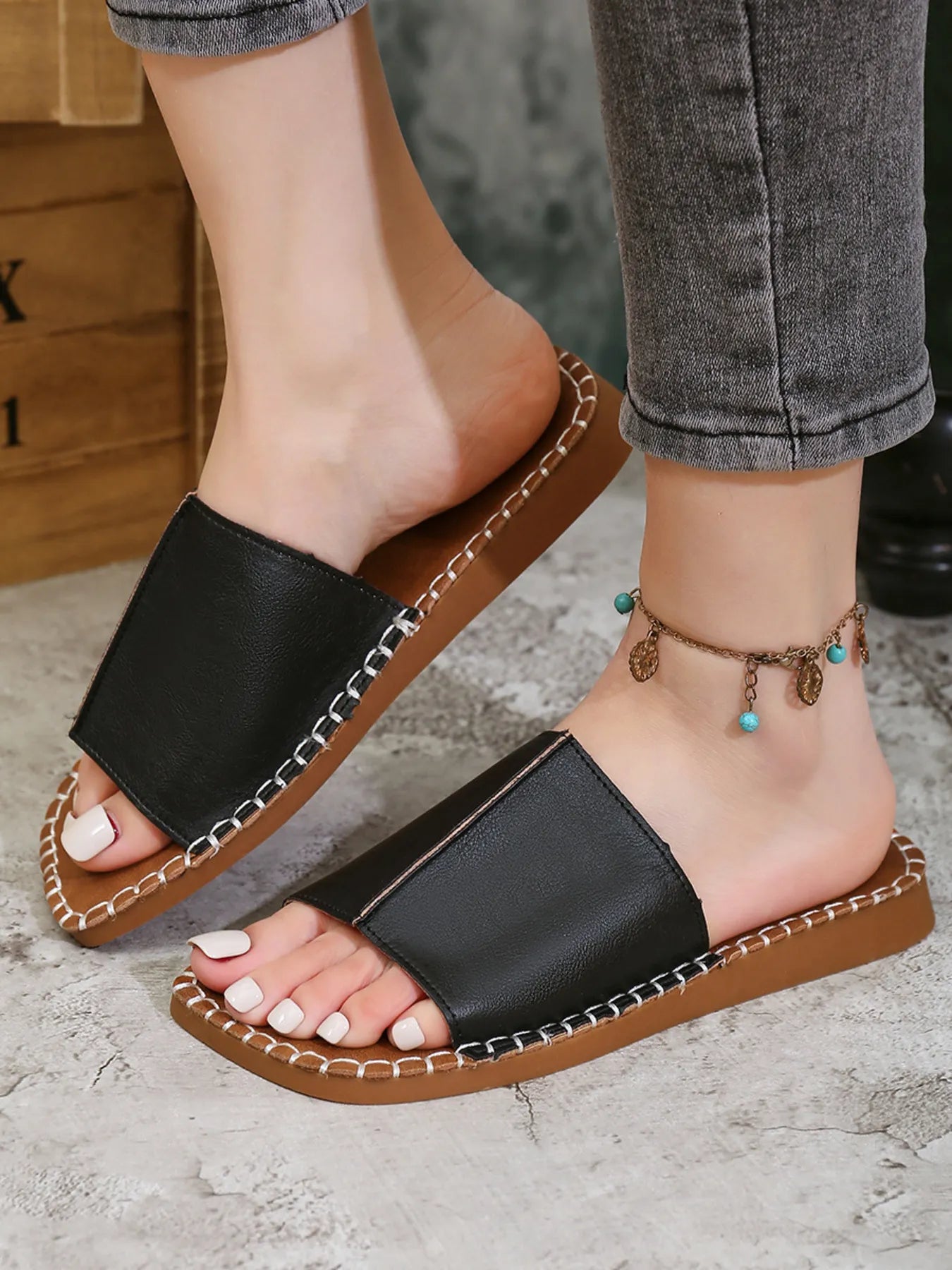 Open Toe Flats Sandals