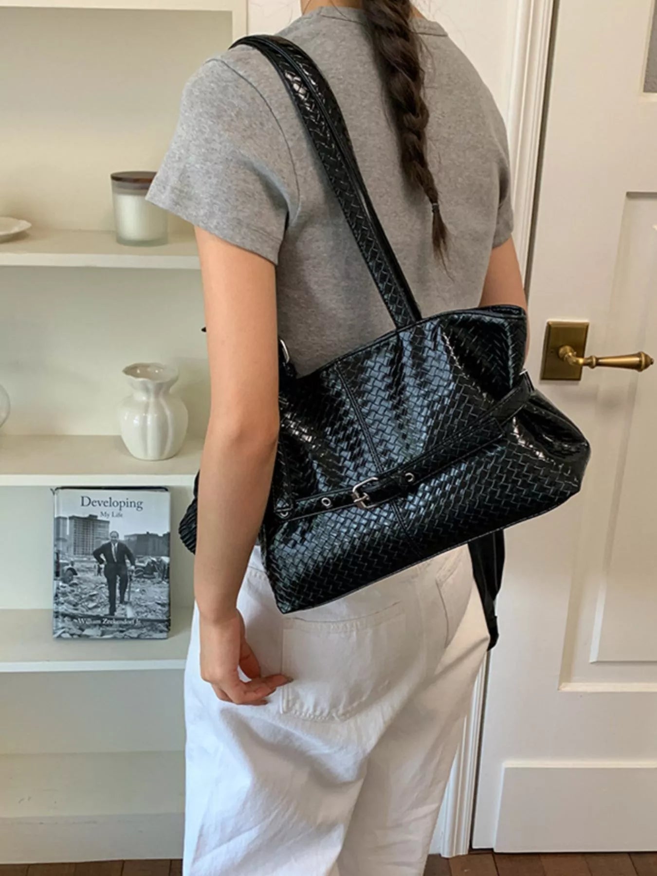 Buckle Detail Shoulder Bag