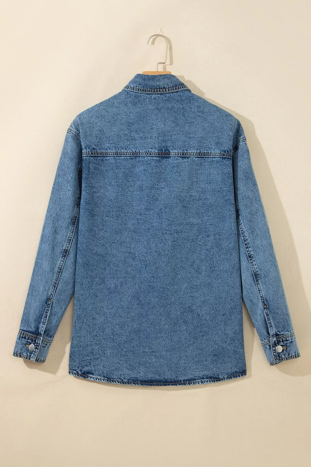 Rivet Embellished Western Style Regular Fit Long Sleeve Denim Jacket