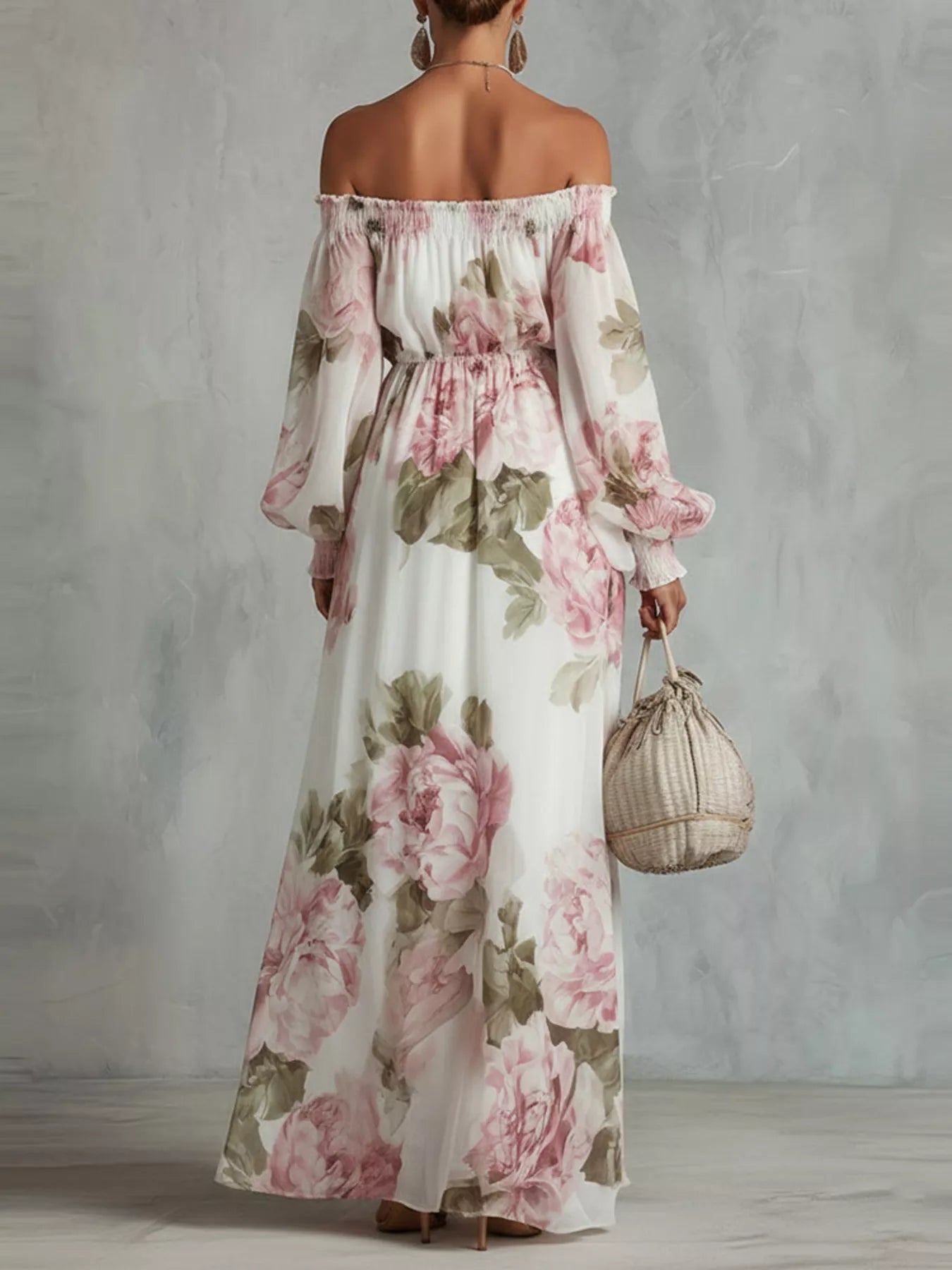 Floral Off Shoulder Maxi Dress