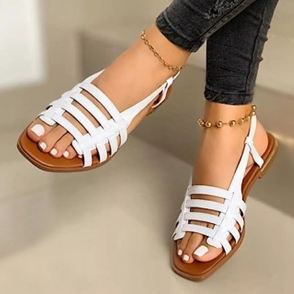 Open Toe Flats Sandals