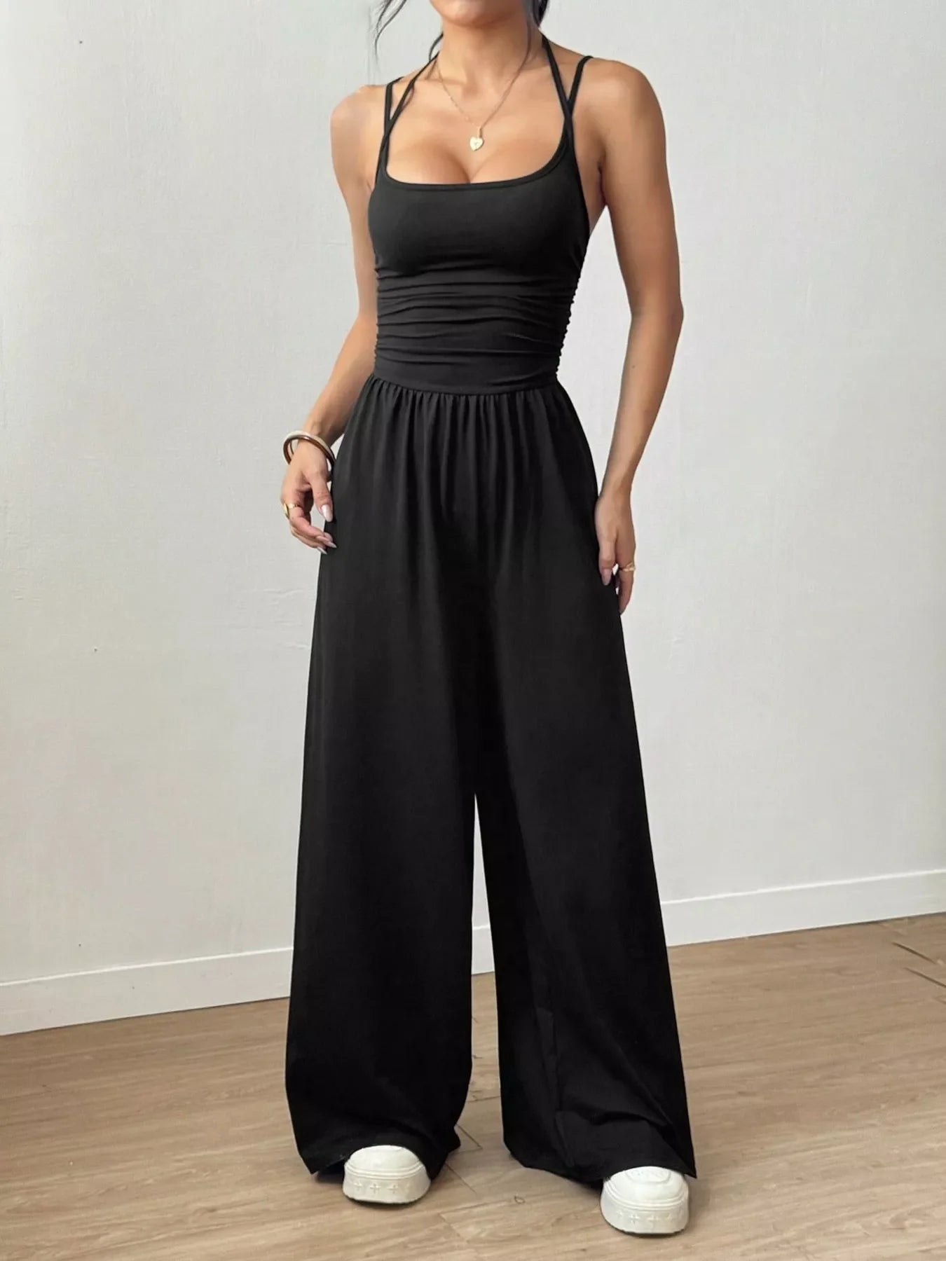 Spaghetti Strap Wide-Leg Jumpsuit