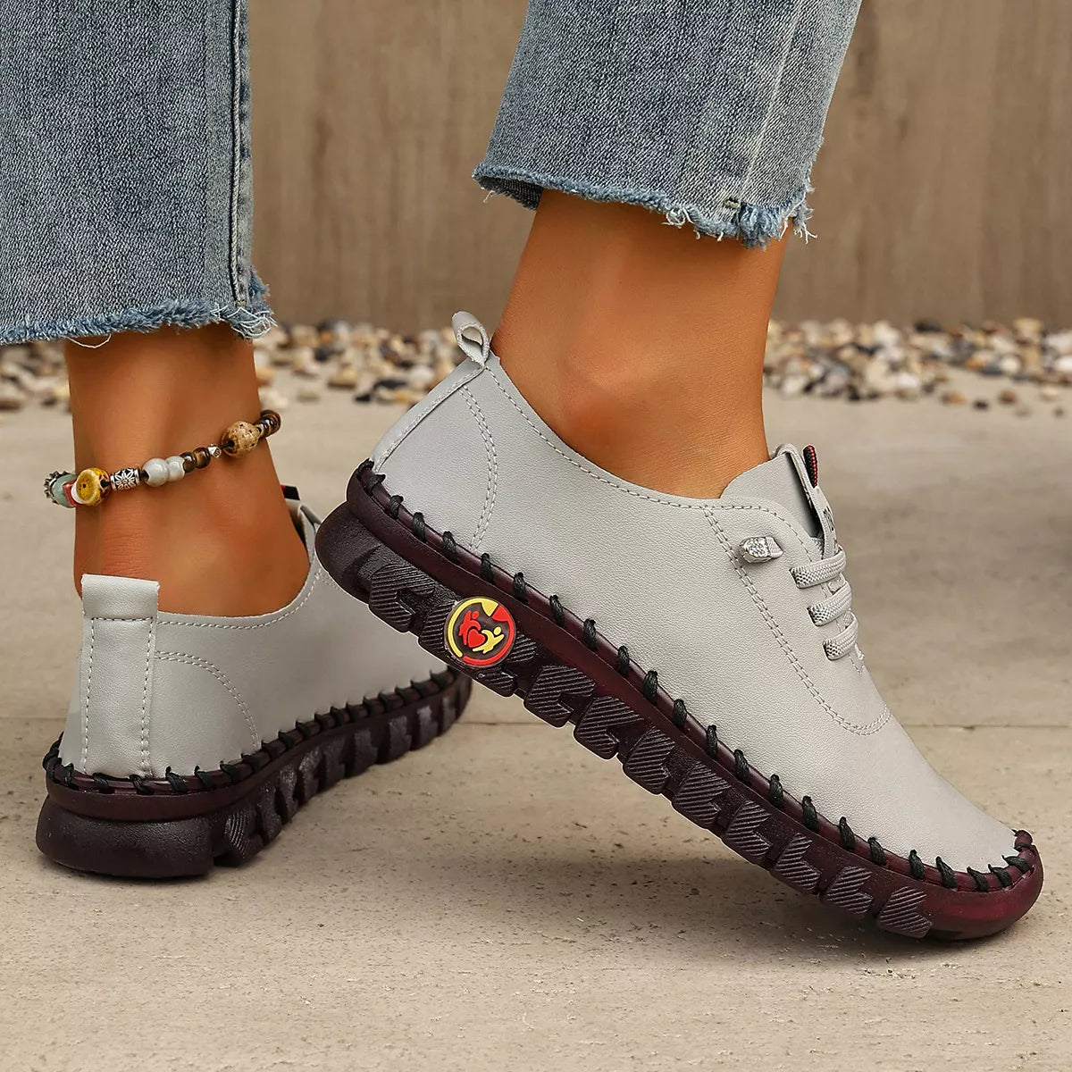 Round Toe Lace Up Sneakers