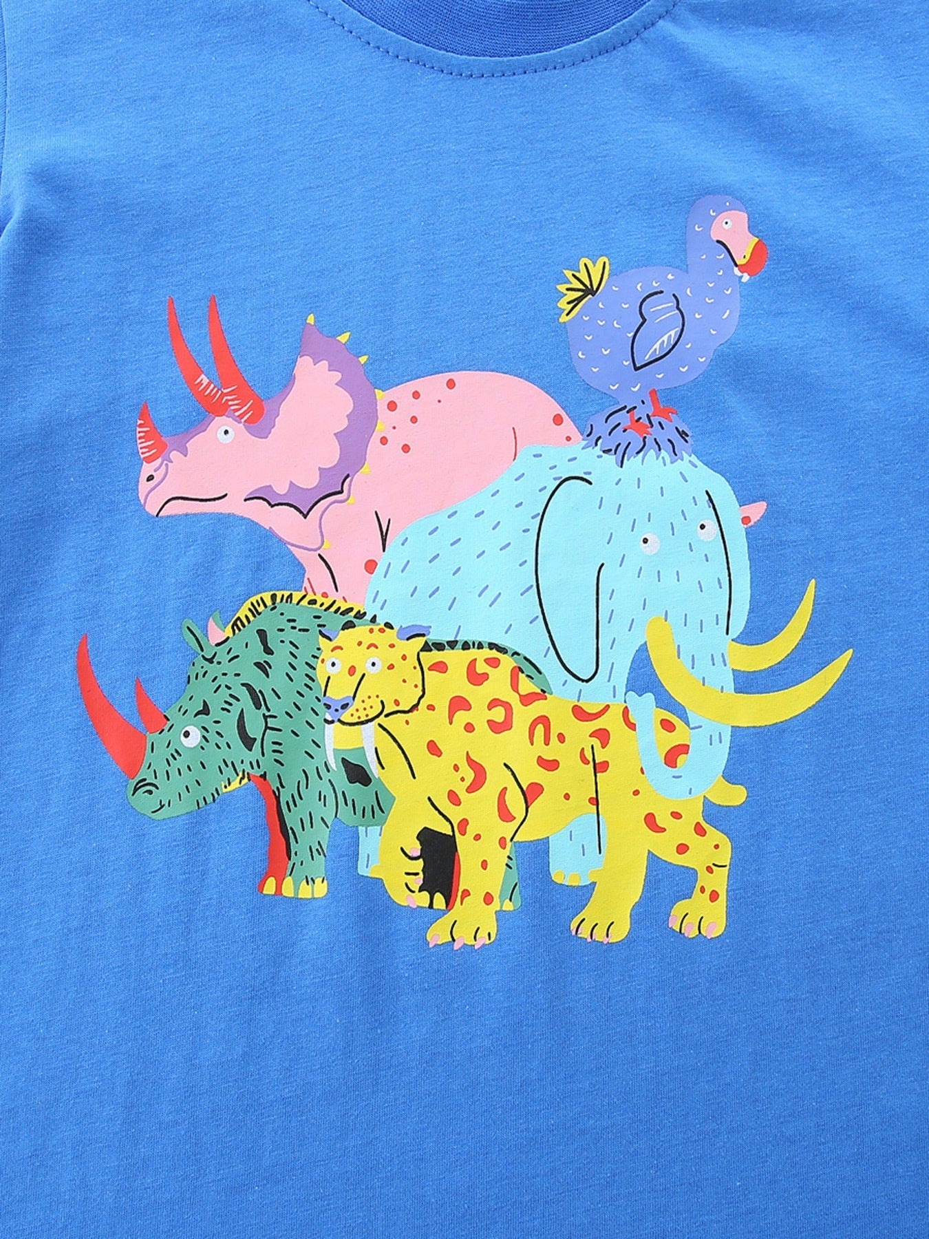 Children's Animal Graphic Round Neck T-Shirt