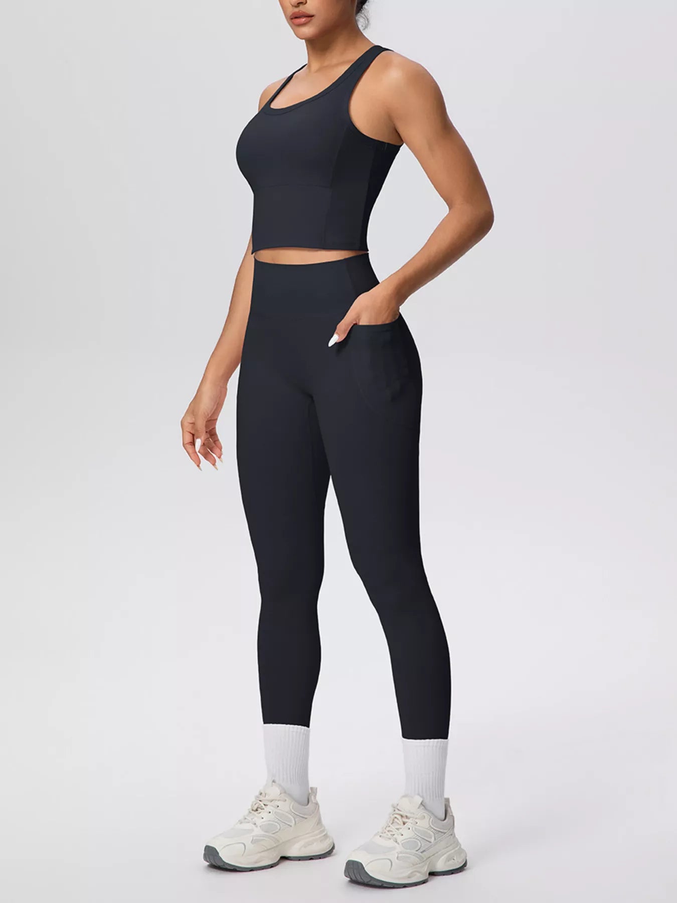 Scoop Neck Tank and High-Waisted Leggings Active Set