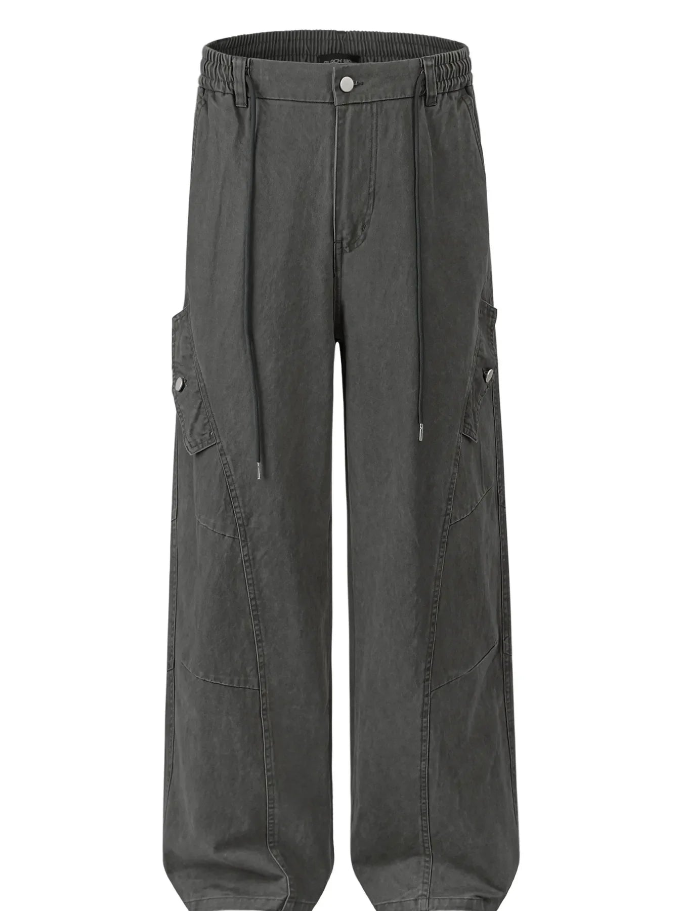 Men's Casual Wide Leg Cargo Pants with Elastic Waistband