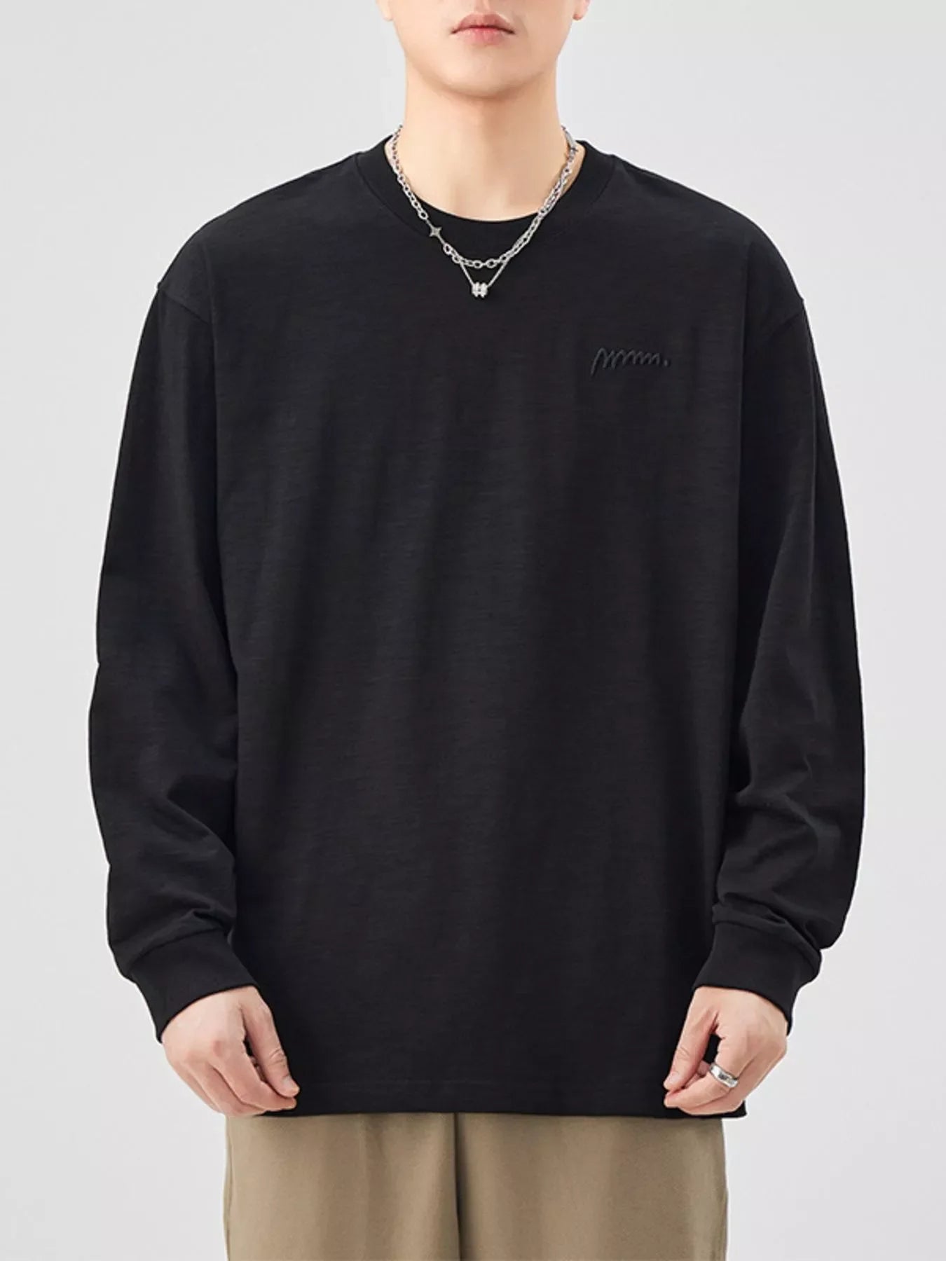 Men's Plus Size Casual Long Sleeve T-Shirt