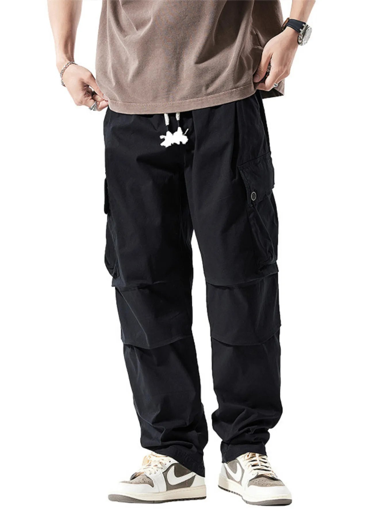 Men's Full Size Loose Fit Multi-Pocket Cargo Pants Plus Size