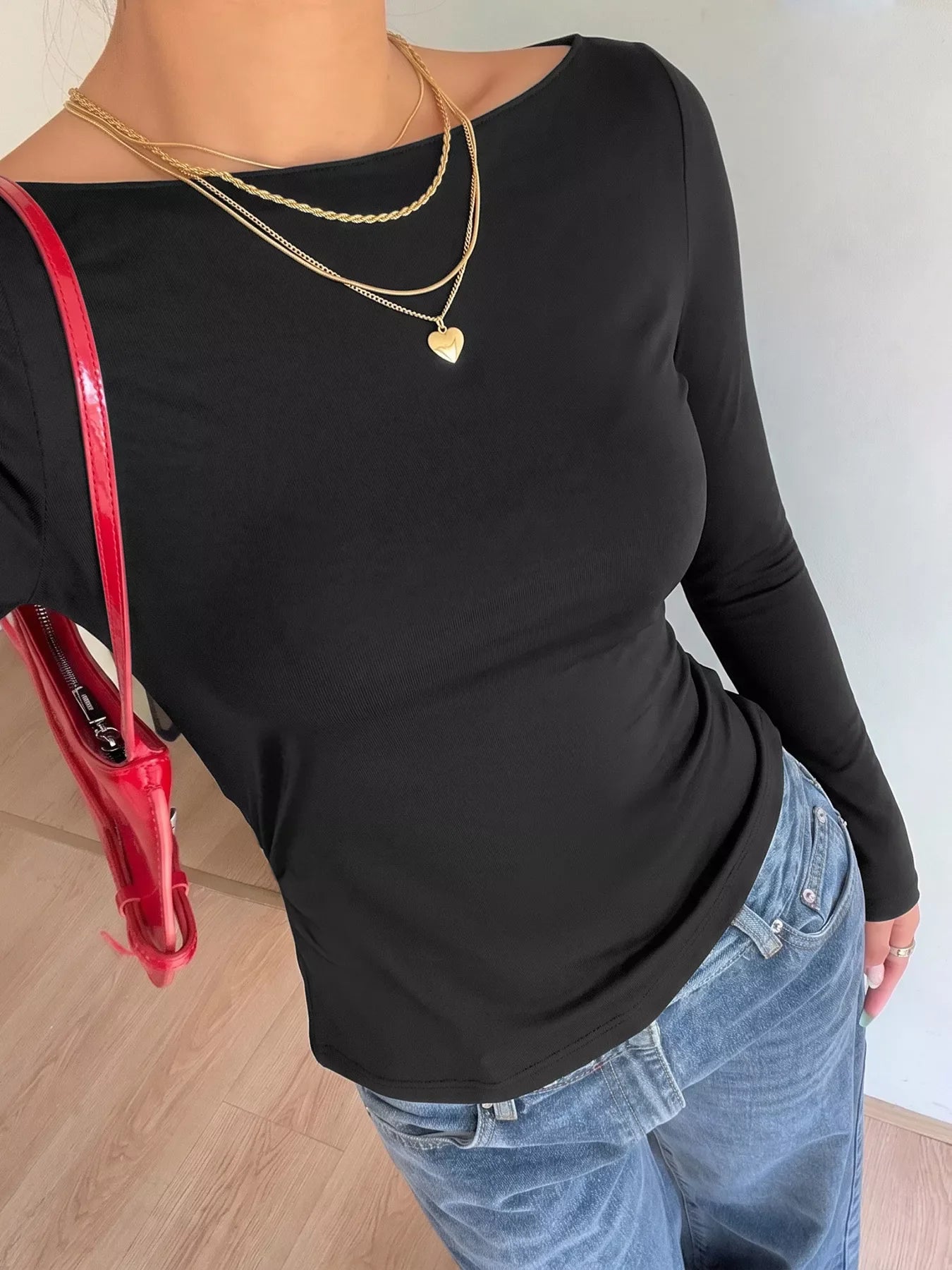 Lace Back Tie Long Sleeve Top