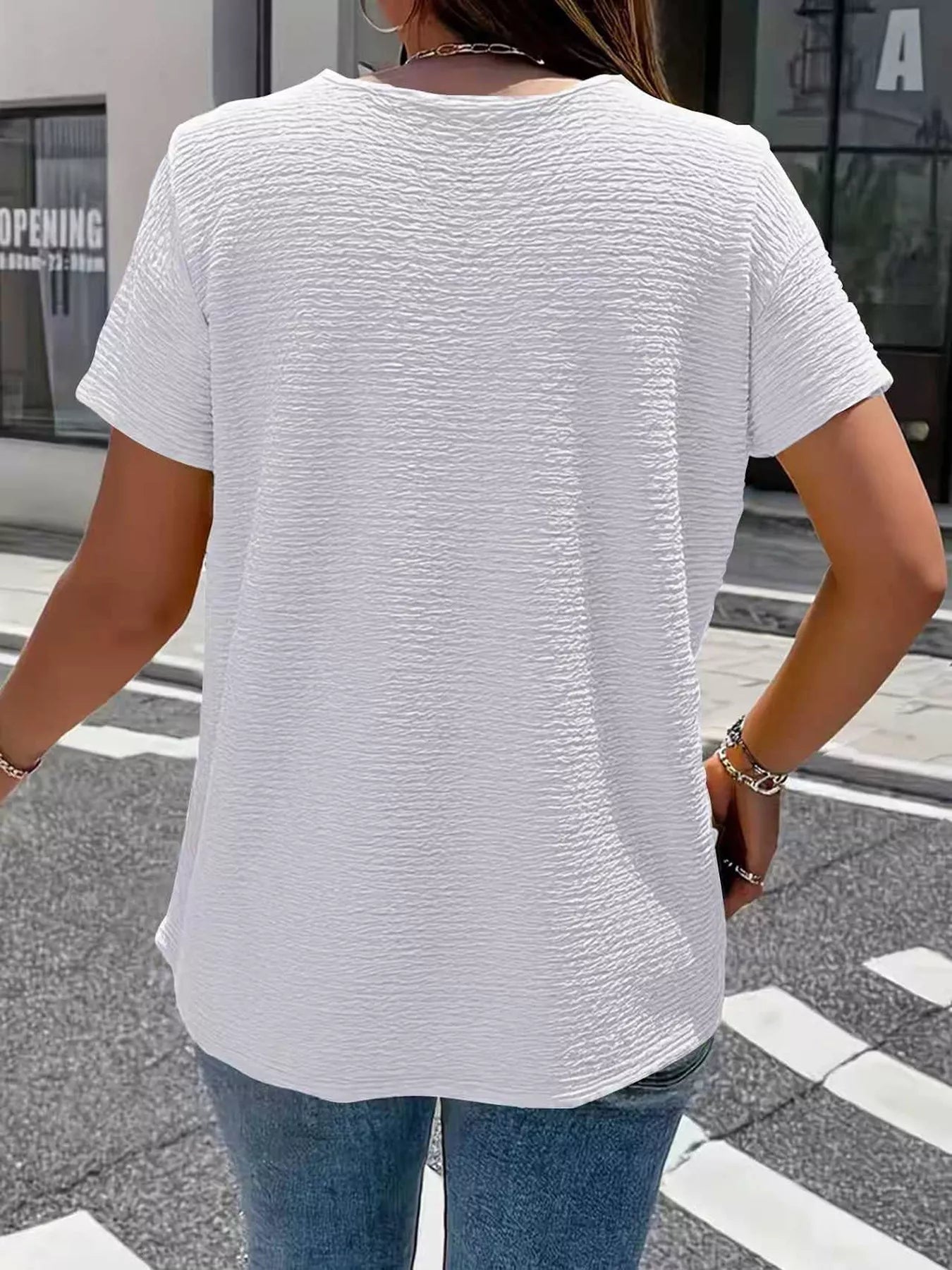 Textured Short Sleeve Top