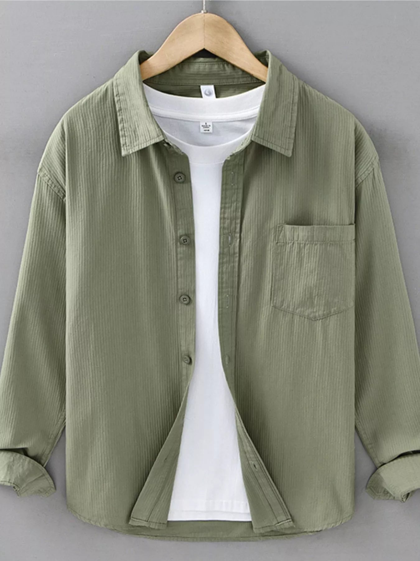 Men's Plus Size Button Up Long Sleeve Shirt