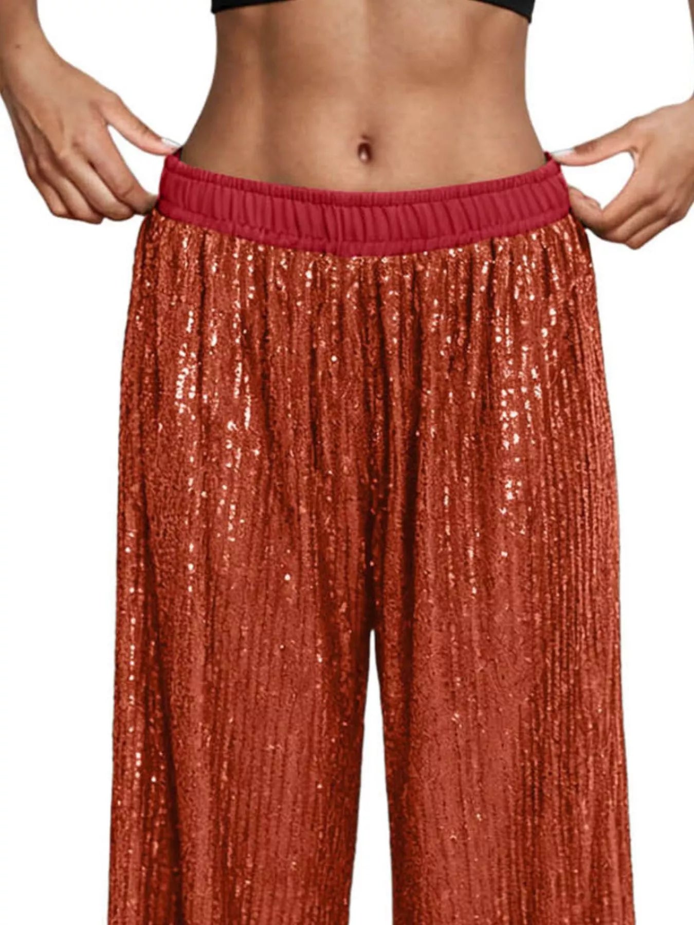 Sequin Wide-Leg Pants