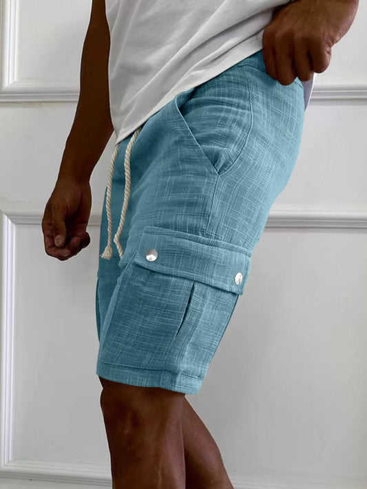 Men's Full Size Drawstring Casual Cargo Shorts Plus Size