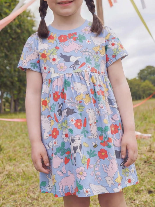 Children's Farm Animal Print Dress
