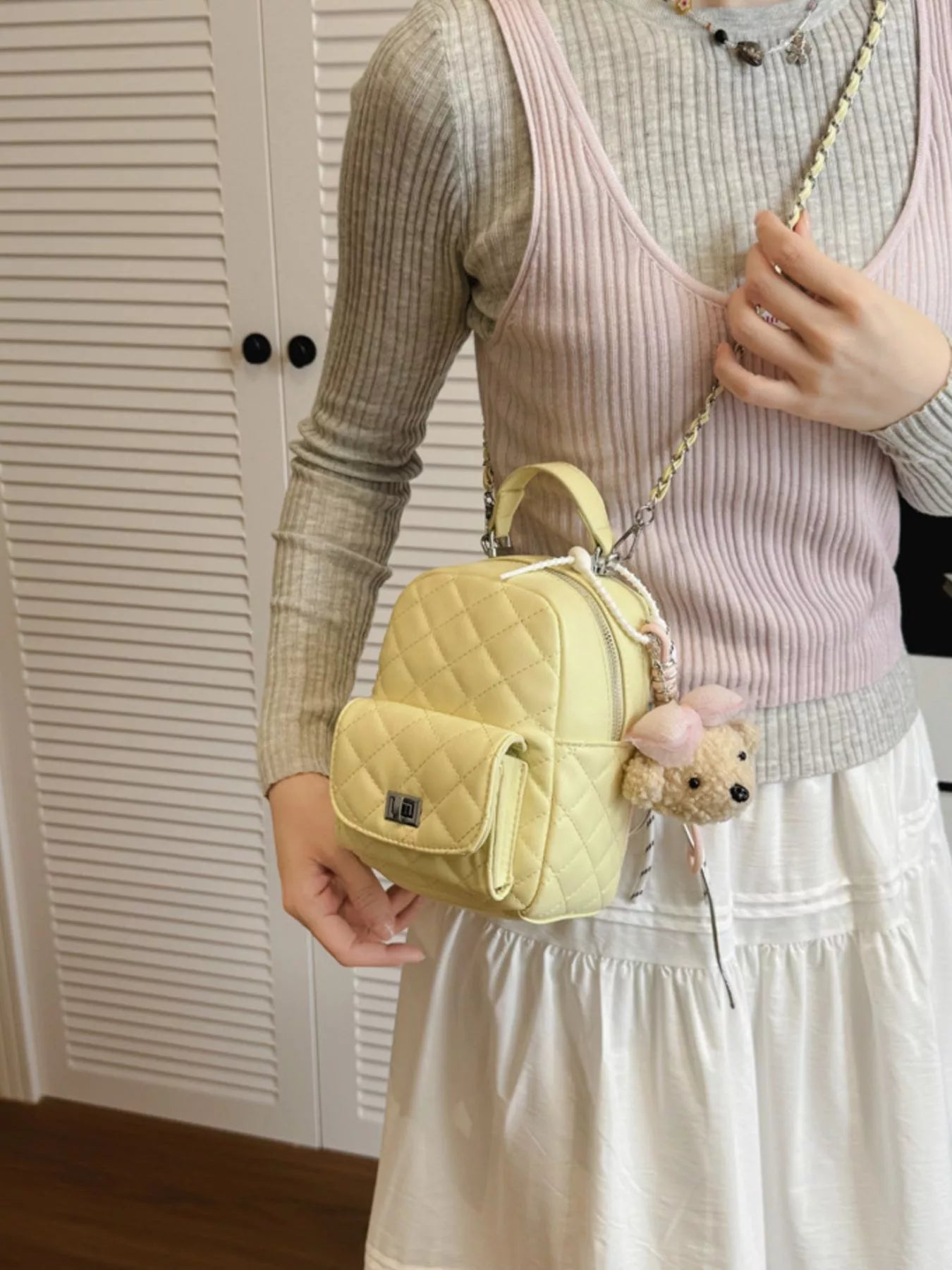 Quilted Mini Backpack Bag