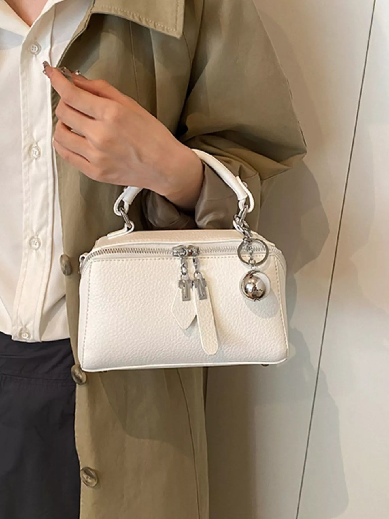 Textured Leather Handbag