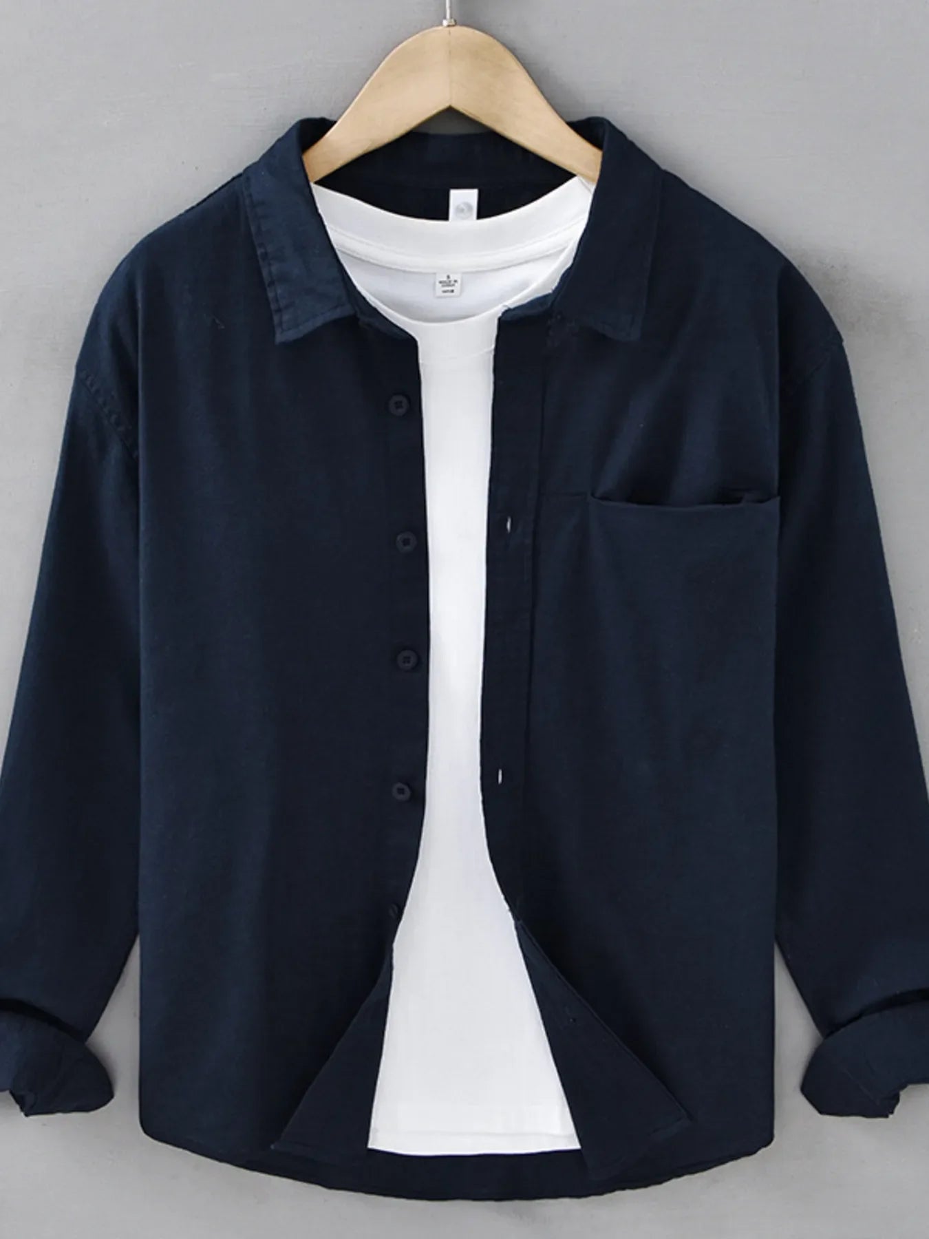 Men's Plus Size Button Up Long Sleeve Shirt