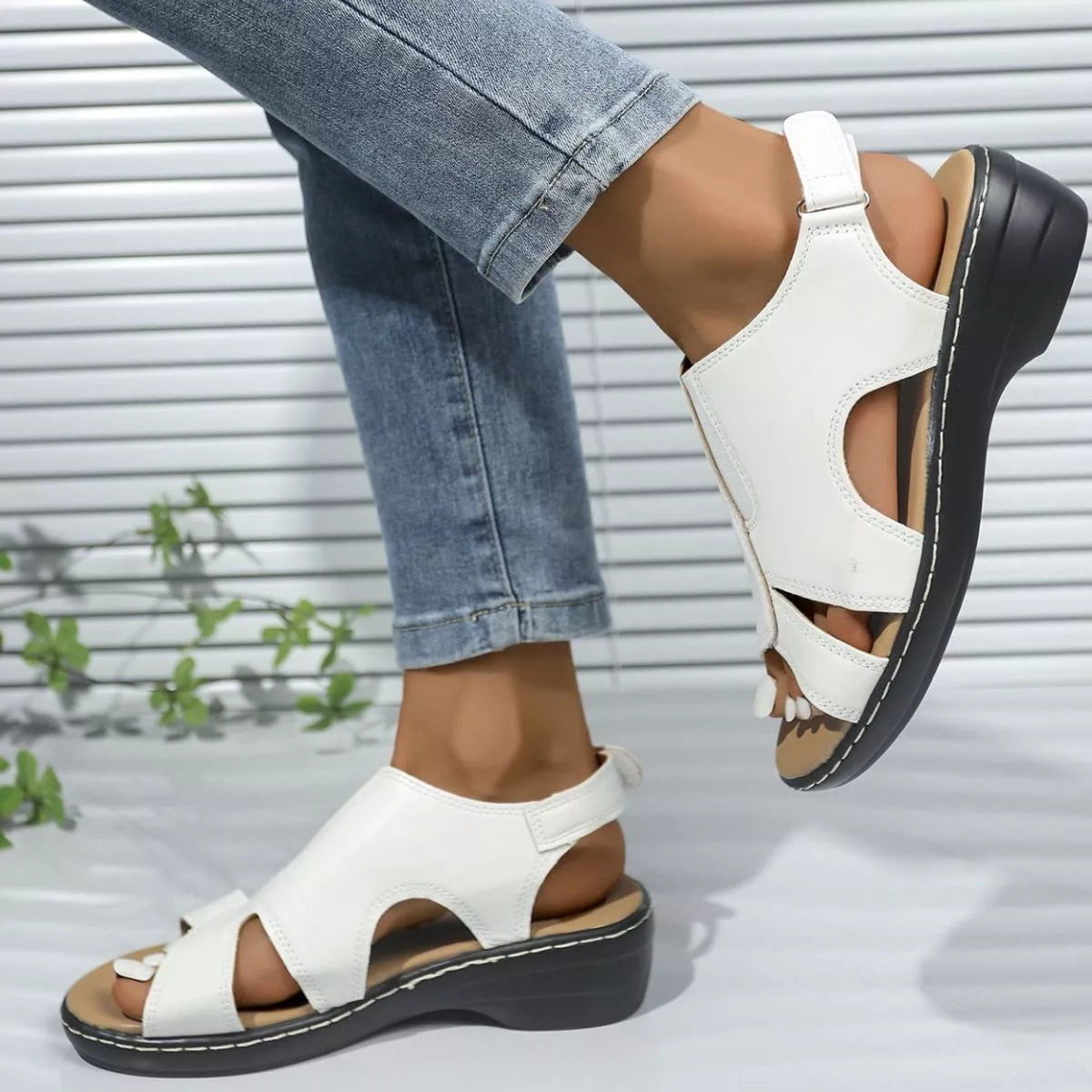 Peep Toe Wedge Sandals