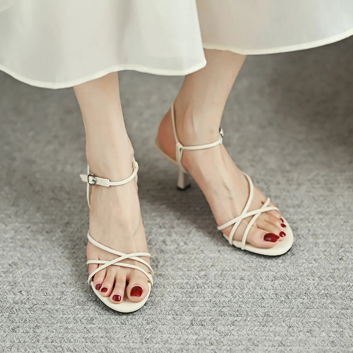 Strappy Ankle Buckle Sandals