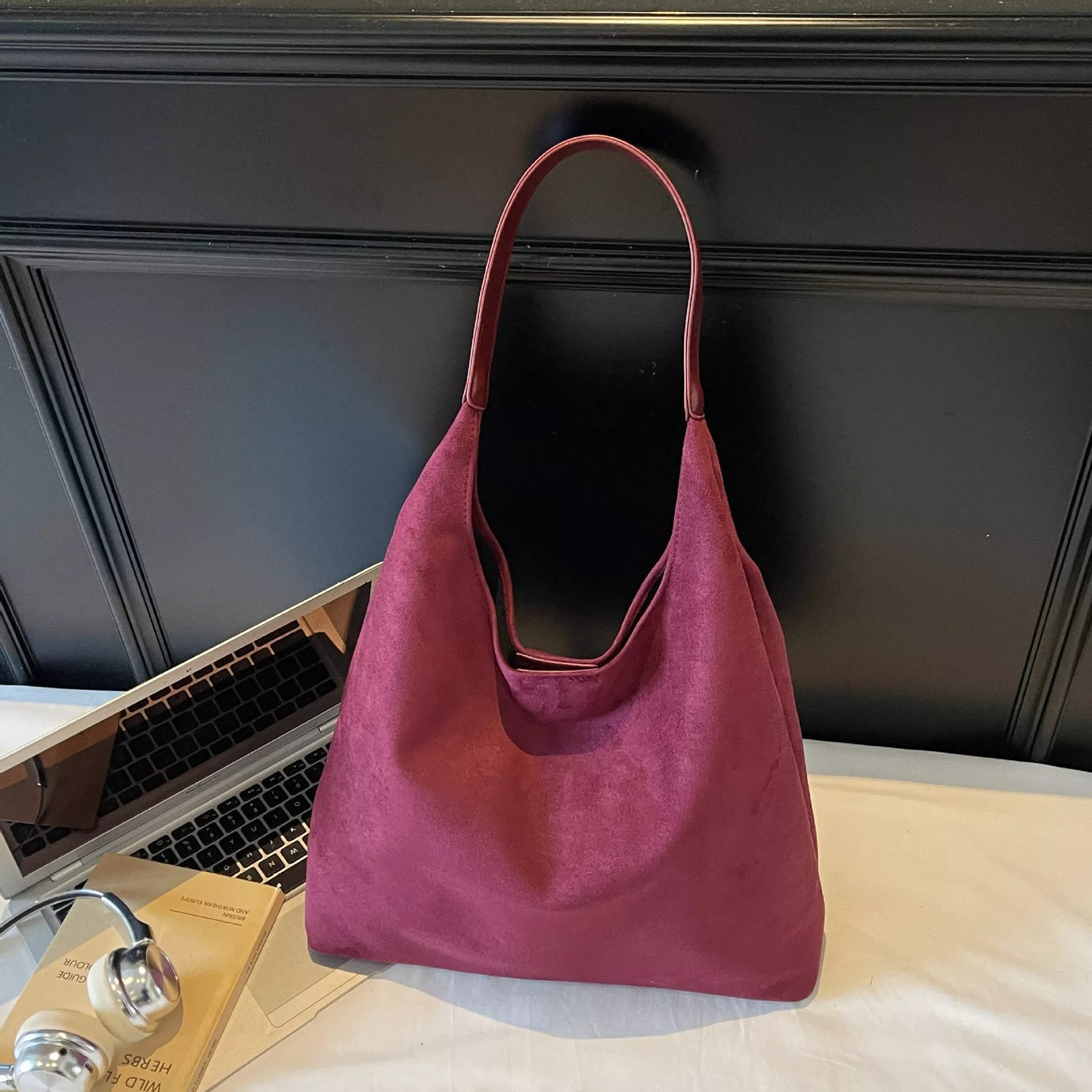 Solid Color Shoulder Bag