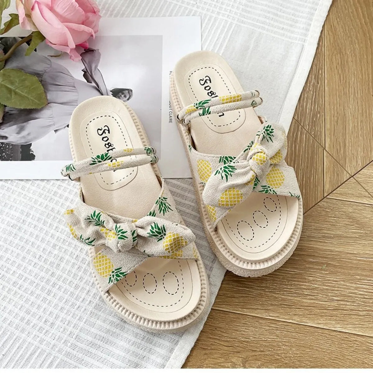 Bow Open Toe Platform Sandals