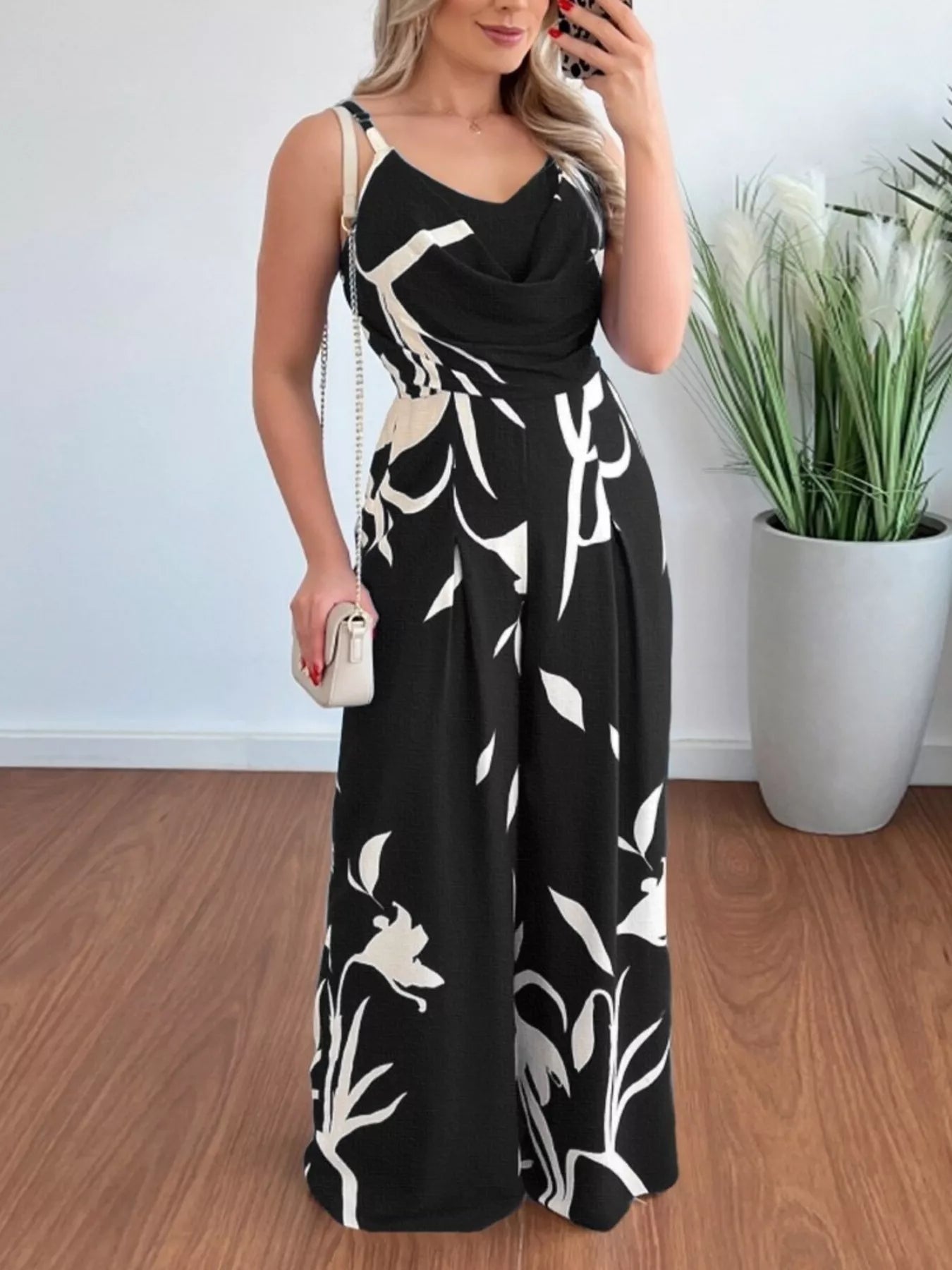 Spaghetti Strap Wide Leg Jumpsuit